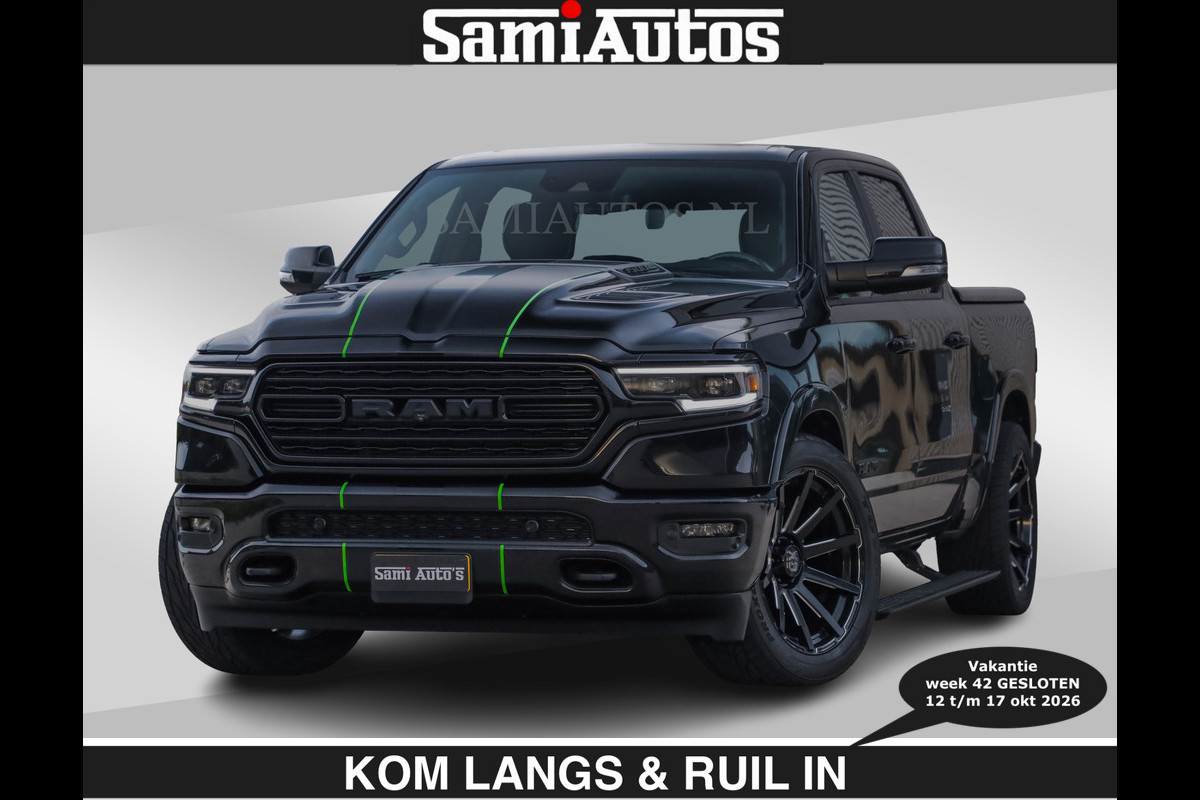 Dodge Ram LIMITED 5.7 V8 HEMI | TOP STAAT | €59950,- excl | BOM VOL | HUD | LUCHTVERING | STRIPING | BREDE WIELEN | OPEN UITLAAT KLEP | AD CREW CAB | DUBBELE CABINE | 5 PERSOONS |