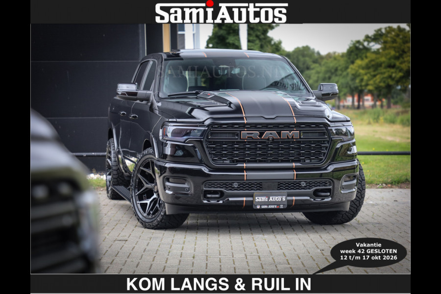 Dodge Ram LIMITED SPORT H.O 540 PK | €84950,- excl | Massage + Full Option | De Meest Luxe en Volle Pick-Up in zijn Klasse | Comfortabele Dubbele Cabine met Royale 5 Zitplaatsen | BPM vrij | Nu Leverbaar uit Voorraad | Voorraad Nr 2355 - 5149 | De specialist in Amerikaanse pick‑ups in Nederland en Europa.