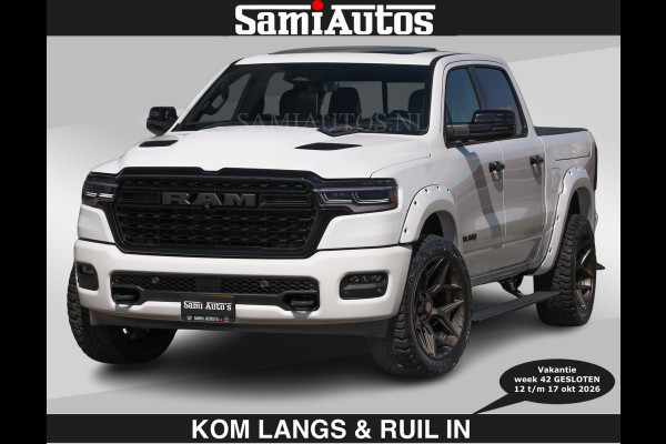 Dodge Ram LIMITED H.O 540 PK 706Nm | €84950,- excl | Massage + Full Option | De Meest Luxe en Volle Pick-Up in zijn Klasse | Comfortabele Dubbele Cabine met Royale 5 Zitplaatsen | BPM vrij | Nu Leverbaar uit Voorraad | Voorraad Nr 2336 - 7700 | De specialist in Amerikaanse pick‑ups in Nederland en Europa.