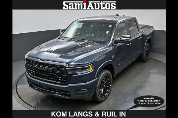 Dodge Ram LIMITED 2027 5.7 V8 HEMI | € 79.950 excl excl | MAXIMAAL UITGERUST | NIEUWE KLEUR Forged Blue Metallic met Ebony Red interior se DUBBELE CABINE | 5 PERSOONS | DC | Allernieuwste Limited 2027 in nieuwe kleur Forged Blue  – volledig uitgerust met alle opties.