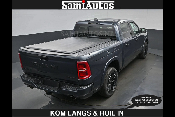 Dodge Ram LIMITED 2027 5.7 V8 HEMI | € 79.950 excl excl | MAXIMAAL UITGERUST | NIEUWE KLEUR Forged Blue Metallic met Ebony Red interior se DUBBELE CABINE | 5 PERSOONS | DC | Allernieuwste Limited 2027 in nieuwe kleur Forged Blue  – volledig uitgerust met alle opties.