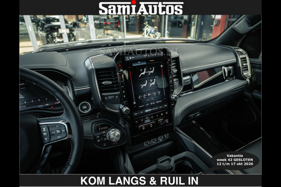 Dodge Ram LIMITED 2027 5.7 V8 HEMI | € 79.950 excl excl | MAXIMAAL UITGERUST | NIEUWE KLEUR Forged Blue Metallic met Ebony Red interior se DUBBELE CABINE | 5 PERSOONS | DC | Allernieuwste Limited 2027 in nieuwe kleur Forged Blue  – volledig uitgerust met alle opties.