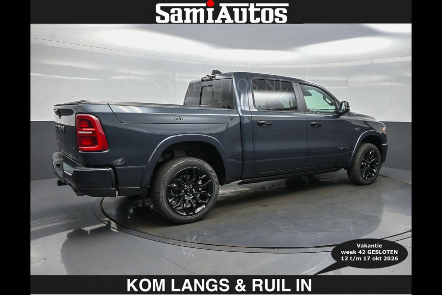 Dodge Ram LIMITED 2027 5.7 V8 HEMI | € 79.950 excl excl | MAXIMAAL UITGERUST | NIEUWE KLEUR Forged Blue Metallic met Ebony Red interior se DUBBELE CABINE | 5 PERSOONS | DC | Allernieuwste Limited 2027 in nieuwe kleur Forged Blue  – volledig uitgerust met alle opties.