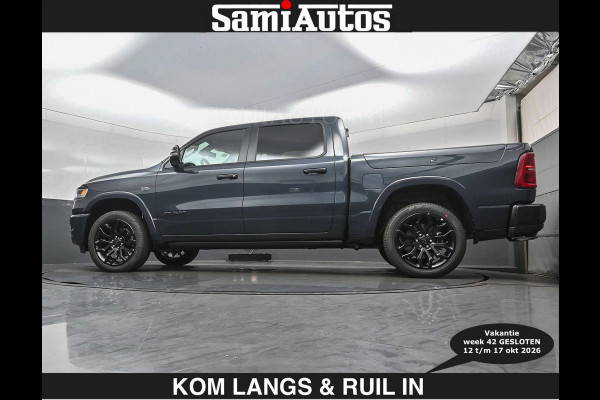 Dodge Ram LIMITED 2027 5.7 V8 HEMI | € 79.950 excl excl | MAXIMAAL UITGERUST | NIEUWE KLEUR Forged Blue Metallic met Ebony Red interior se DUBBELE CABINE | 5 PERSOONS | DC | Allernieuwste Limited 2027 in nieuwe kleur Forged Blue  – volledig uitgerust met alle opties.