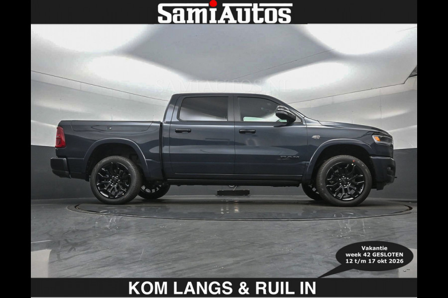 Dodge Ram LIMITED 2027 5.7 V8 HEMI | € 79.950 excl excl | MAXIMAAL UITGERUST | NIEUWE KLEUR Forged Blue Metallic met Ebony Red interior se DUBBELE CABINE | 5 PERSOONS | DC | Allernieuwste Limited 2027 in nieuwe kleur Forged Blue  – volledig uitgerust met alle opties.