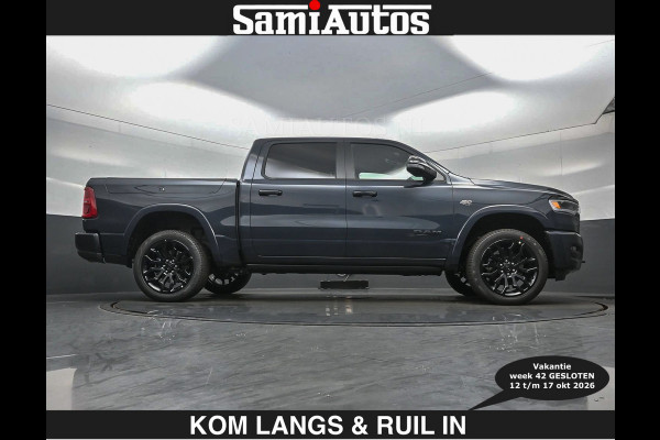 Dodge Ram LIMITED 2027 5.7 V8 HEMI | € 79.950 excl excl | MAXIMAAL UITGERUST | NIEUWE KLEUR Forged Blue Metallic met Ebony Red interior se DUBBELE CABINE | 5 PERSOONS | DC | Allernieuwste Limited 2027 in nieuwe kleur Forged Blue  – volledig uitgerust met alle opties.