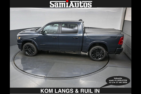 Dodge Ram LIMITED 2027 5.7 V8 HEMI | € 79.950 excl excl | MAXIMAAL UITGERUST | NIEUWE KLEUR Forged Blue Metallic met Ebony Red interior se DUBBELE CABINE | 5 PERSOONS | DC | Allernieuwste Limited 2027 in nieuwe kleur Forged Blue  – volledig uitgerust met alle opties.
