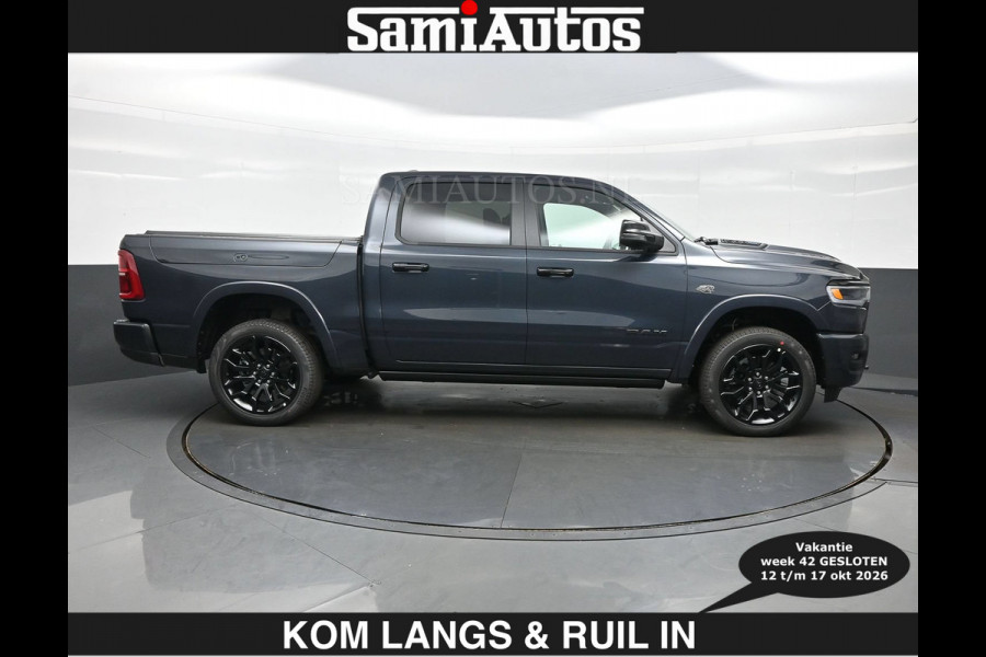 Dodge Ram LIMITED 2027 5.7 V8 HEMI | € 79.950 excl excl | MAXIMAAL UITGERUST | NIEUWE KLEUR Forged Blue Metallic met Ebony Red interior se DUBBELE CABINE | 5 PERSOONS | DC | Allernieuwste Limited 2027 in nieuwe kleur Forged Blue  – volledig uitgerust met alle opties.