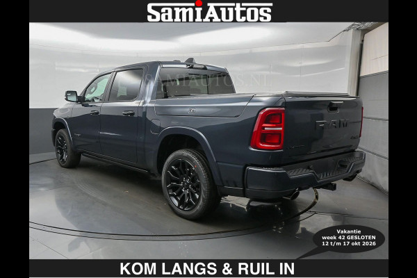 Dodge Ram LIMITED 2027 5.7 V8 HEMI | € 79.950 excl excl | MAXIMAAL UITGERUST | NIEUWE KLEUR Forged Blue Metallic met Ebony Red interior se DUBBELE CABINE | 5 PERSOONS | DC | Allernieuwste Limited 2027 in nieuwe kleur Forged Blue  – volledig uitgerust met alle opties.