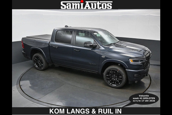 Dodge Ram LIMITED 2027 5.7 V8 HEMI | € 79.950 excl excl | MAXIMAAL UITGERUST | NIEUWE KLEUR Forged Blue Metallic met Ebony Red interior se DUBBELE CABINE | 5 PERSOONS | DC | Allernieuwste Limited 2027 in nieuwe kleur Forged Blue  – volledig uitgerust met alle opties.