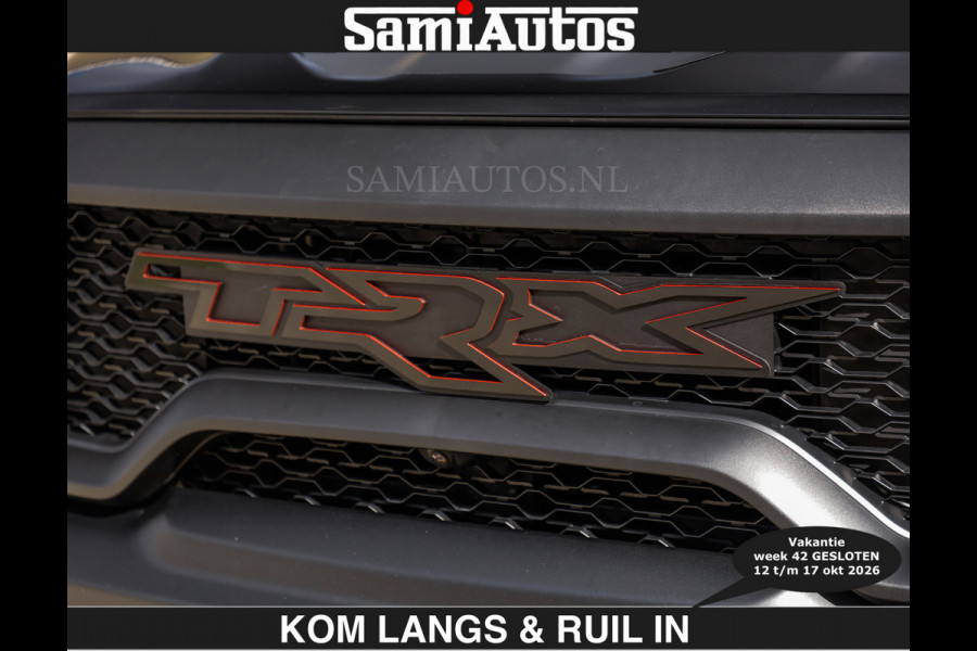 Dodge Ram TRX HELLCAT | 6.2 V8 712PK SUPERCHARGER | € 129.50 excl | RODE STIKSELS | FULLY LOADED | CARBON | CREW CAB | DUBBELE CABINE | 5 PERSOONS | De specialist in Amerikaanse pick‑ups in Nederland en Europa.
