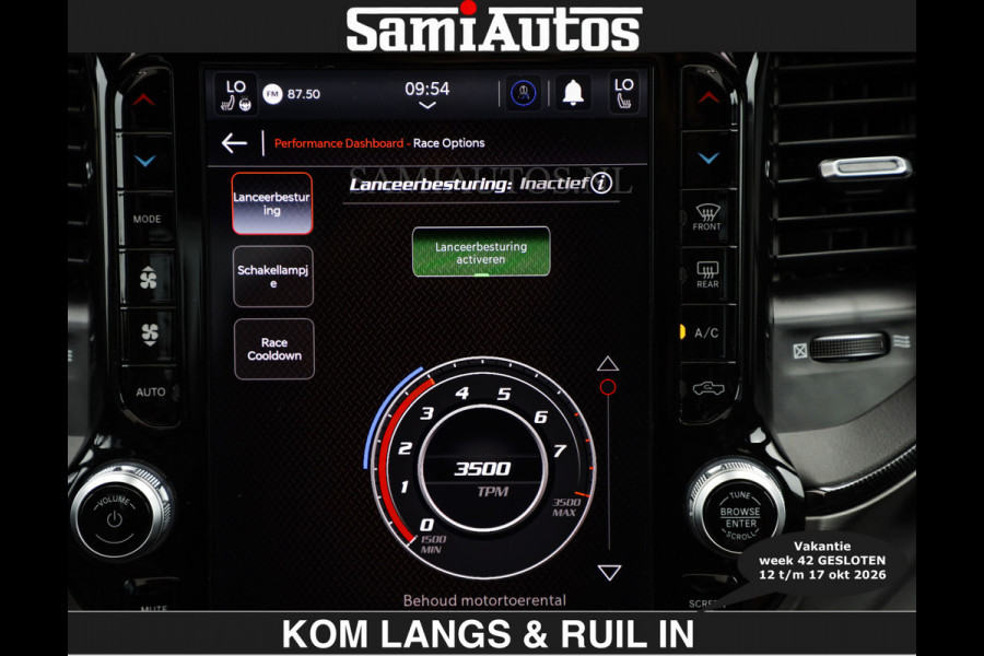 Dodge Ram TRX HELLCAT | 6.2 V8 712PK SUPERCHARGER | € 129.50 excl | RODE STIKSELS | FULLY LOADED | CARBON | CREW CAB | DUBBELE CABINE | 5 PERSOONS | De specialist in Amerikaanse pick‑ups in Nederland en Europa.