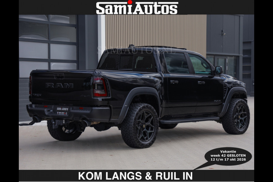 Dodge Ram TRX HELLCAT | 6.2 V8 712PK SUPERCHARGER | € 129.50 excl | RODE STIKSELS | FULLY LOADED | CARBON | CREW CAB | DUBBELE CABINE | 5 PERSOONS | De specialist in Amerikaanse pick‑ups in Nederland en Europa.