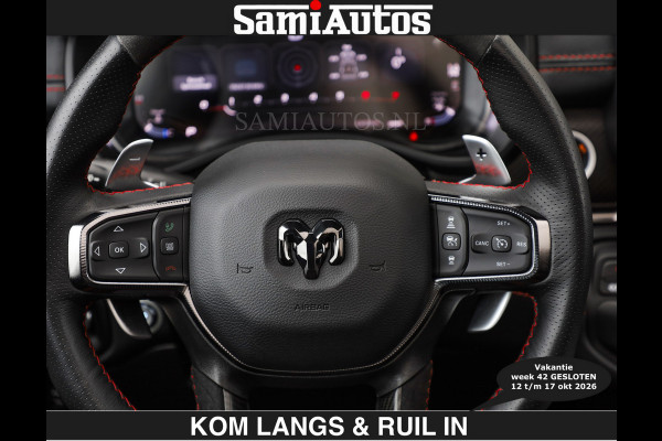 Dodge Ram TRX HELLCAT | 6.2 V8 712PK SUPERCHARGER | € 129.50 excl | RODE STIKSELS | FULLY LOADED | CARBON | CREW CAB | DUBBELE CABINE | 5 PERSOONS | De specialist in Amerikaanse pick‑ups in Nederland en Europa.