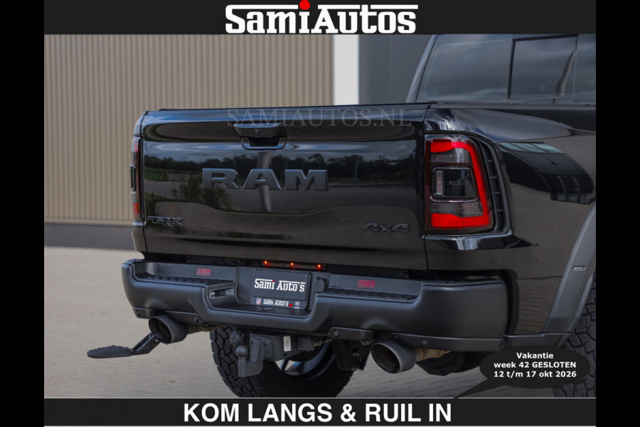 Dodge Ram TRX HELLCAT | 6.2 V8 712PK SUPERCHARGER | € 129.50 excl | RODE STIKSELS | FULLY LOADED | CARBON | CREW CAB | DUBBELE CABINE | 5 PERSOONS | De specialist in Amerikaanse pick‑ups in Nederland en Europa.