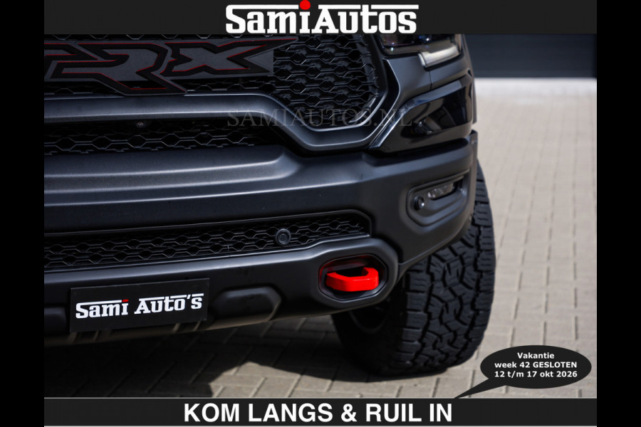 Dodge Ram TRX HELLCAT | 6.2 V8 712PK SUPERCHARGER | € 129.50 excl | RODE STIKSELS | FULLY LOADED | CARBON | CREW CAB | DUBBELE CABINE | 5 PERSOONS | De specialist in Amerikaanse pick‑ups in Nederland en Europa.
