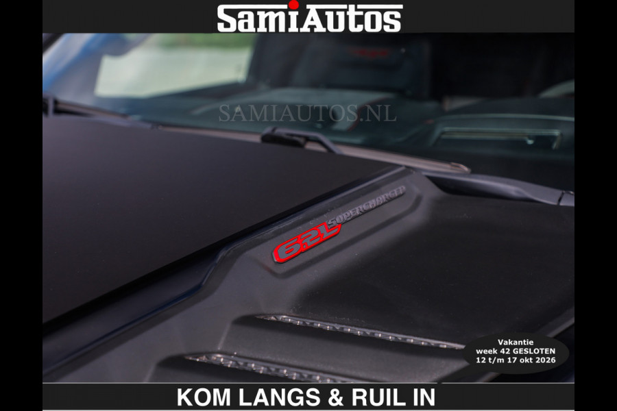 Dodge Ram TRX HELLCAT | 6.2 V8 712PK SUPERCHARGER | € 129.50 excl | RODE STIKSELS | FULLY LOADED | CARBON | CREW CAB | DUBBELE CABINE | 5 PERSOONS | De specialist in Amerikaanse pick‑ups in Nederland en Europa.