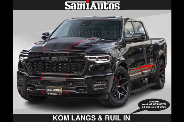 Dodge Ram LIMITED 2027 5.7 V8 HEMI | €79950,- excl excl | MAXIMAAL UITGERUST | DUBBELE CABINE | 5 PERSOONS | DC | Allernieuwste Limited uitvoering – volledig uitgerust met alle opties, inclusief MWK en normale laadbak.