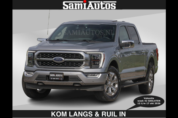 Ford USA F-150 PLATINUM | MASSAGE | PANO | €49950,- excl | GROOTSCHERM | COMFORT STOELEN | ADAPTIVE CRUISE | DC | DUBBELE CABINE | FACELIFT MODEL | GROOT SCHERM | 5 PERSOONS | DC | DASH CAM | MASSAGE | | De specialist in Amerikaanse pick‑ups in Nederland en Europa.