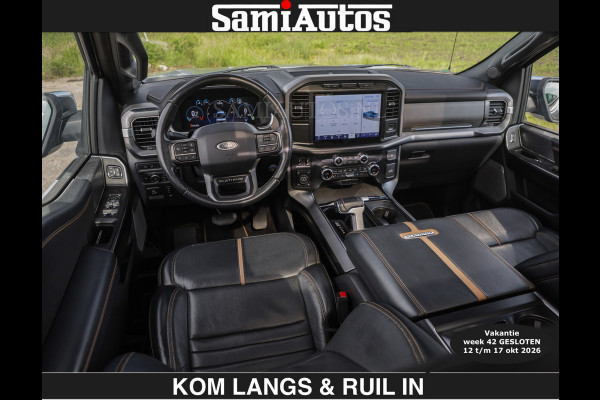 Ford USA F-150 PLATINUM | MASSAGE | PANO | €49950,- excl | GROOTSCHERM | COMFORT STOELEN | ADAPTIVE CRUISE | DC | DUBBELE CABINE | FACELIFT MODEL | GROOT SCHERM | 5 PERSOONS | DC | DASH CAM | MASSAGE | | De specialist in Amerikaanse pick‑ups in Nederland en Europa.