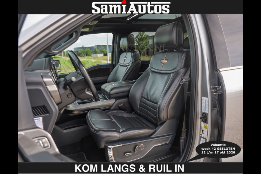 Ford USA F-150 PLATINUM | MASSAGE | PANO | €49950,- excl | GROOTSCHERM | COMFORT STOELEN | ADAPTIVE CRUISE | DC | DUBBELE CABINE | FACELIFT MODEL | GROOT SCHERM | 5 PERSOONS | DC | DASH CAM | MASSAGE | | De specialist in Amerikaanse pick‑ups in Nederland en Europa.