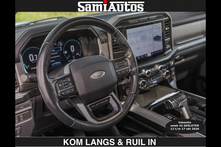 Ford USA F-150 PLATINUM | MASSAGE | PANO | €49950,- excl | GROOTSCHERM | COMFORT STOELEN | ADAPTIVE CRUISE | DC | DUBBELE CABINE | FACELIFT MODEL | GROOT SCHERM | 5 PERSOONS | DC | DASH CAM | MASSAGE | | De specialist in Amerikaanse pick‑ups in Nederland en Europa.