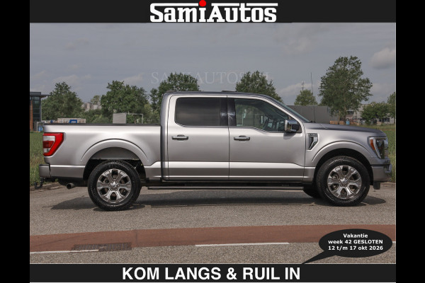 Ford USA F-150 PLATINUM | MASSAGE | PANO | €49950,- excl | GROOTSCHERM | COMFORT STOELEN | ADAPTIVE CRUISE | DC | DUBBELE CABINE | FACELIFT MODEL | GROOT SCHERM | 5 PERSOONS | DC | DASH CAM | MASSAGE | | De specialist in Amerikaanse pick‑ups in Nederland en Europa.