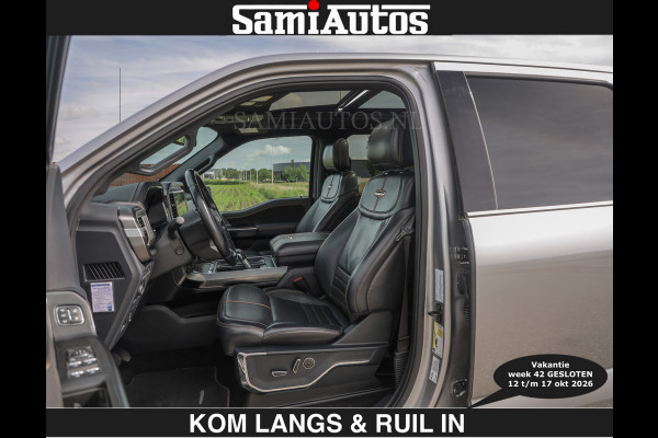 Ford USA F-150 PLATINUM | MASSAGE | PANO | €49950,- excl | GROOTSCHERM | COMFORT STOELEN | ADAPTIVE CRUISE | DC | DUBBELE CABINE | FACELIFT MODEL | GROOT SCHERM | 5 PERSOONS | DC | DASH CAM | MASSAGE | | De specialist in Amerikaanse pick‑ups in Nederland en Europa.