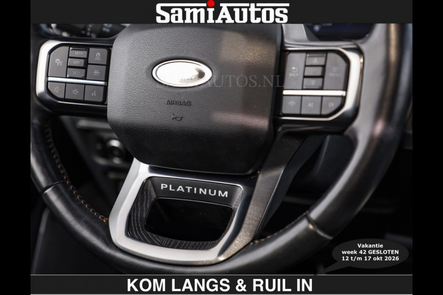 Ford USA F-150 PLATINUM | MASSAGE | PANO | €49950,- excl | GROOTSCHERM | COMFORT STOELEN | ADAPTIVE CRUISE | DC | DUBBELE CABINE | FACELIFT MODEL | GROOT SCHERM | 5 PERSOONS | DC | DASH CAM | MASSAGE | | De specialist in Amerikaanse pick‑ups in Nederland en Europa.