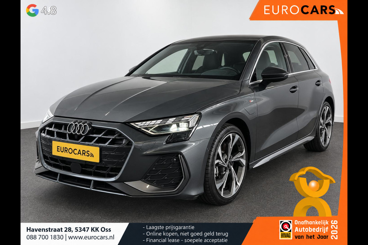 Audi A3 Sportback 40 TFSI e 204pk Automaat S-Line edition DEMO! Comfort pakket Plus Lichtmetalen Velgen 18" Matrix Led Parkeer sensoren Camera Cruise Control Adaptive Navigatie Apple Carplay/Android Auto