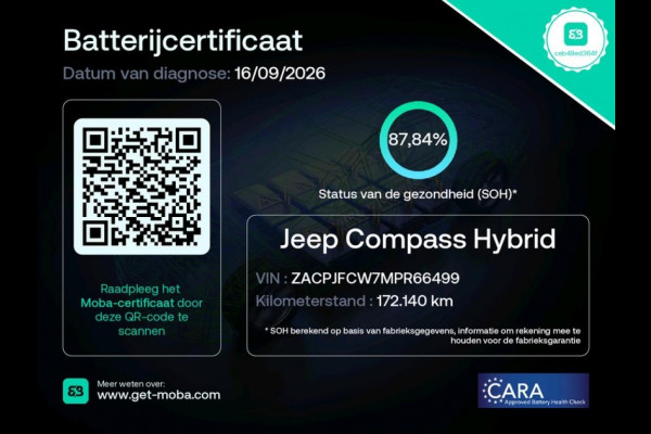 Jeep Compass 4xe 190 Plug-in Hybrid Electric Limited Lease Ed. (INCL-BTW) *LEATHER-FABRIC | FULL-LED | ADAPTIVE-CRUISE | CAMERA | CARPLAY | BLIND-SPOT | KEYLESS | DAB+ | DIGI-COCKPIT | PRIVACY-GLASS | COMFORT-SEATS | 19''ALU | TOWBAR*