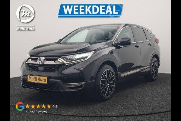 Honda CR-V 2.0 Black Edition MHEV 215pk Dealer O.H | Trekhaak Afn. | Adaptive Cruise | Camera | Lederen Sportstoelen Verwarmd | Keyless | Navigatie | DAB |  20"L.M