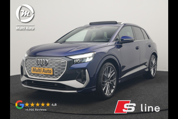 Audi Q4 e-tron 35 2x S Line 55 kWh 170pk | Panodak | Adaptive Cruise | Lederen Sportstoelen & Stuur Verwarmd | Camera | Keyless | 21"L.M | Navigatie | DAB |
