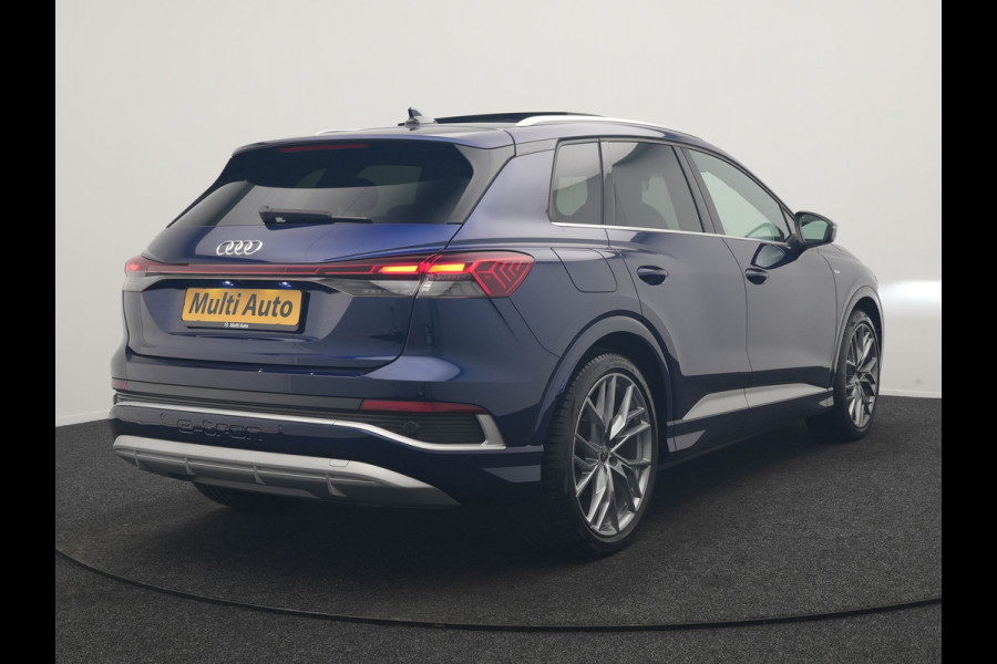 Audi Q4 e-tron 35 2x S Line 55 kWh 170pk | Panodak | Adaptive Cruise | Lederen Sportstoelen & Stuur Verwarmd | Camera | Keyless | 21"L.M | Navigatie | DAB |