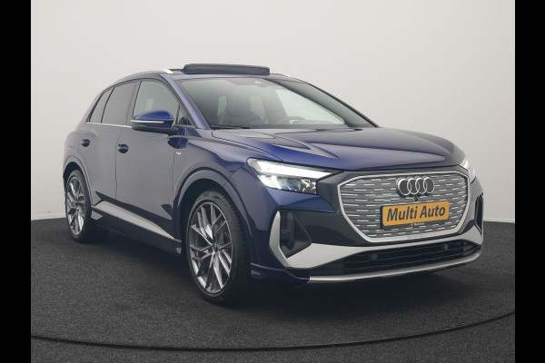Audi Q4 e-tron 35 2x S Line 55 kWh 170pk | Panodak | Adaptive Cruise | Lederen Sportstoelen & Stuur Verwarmd | Camera | Keyless | 21"L.M | Navigatie | DAB |
