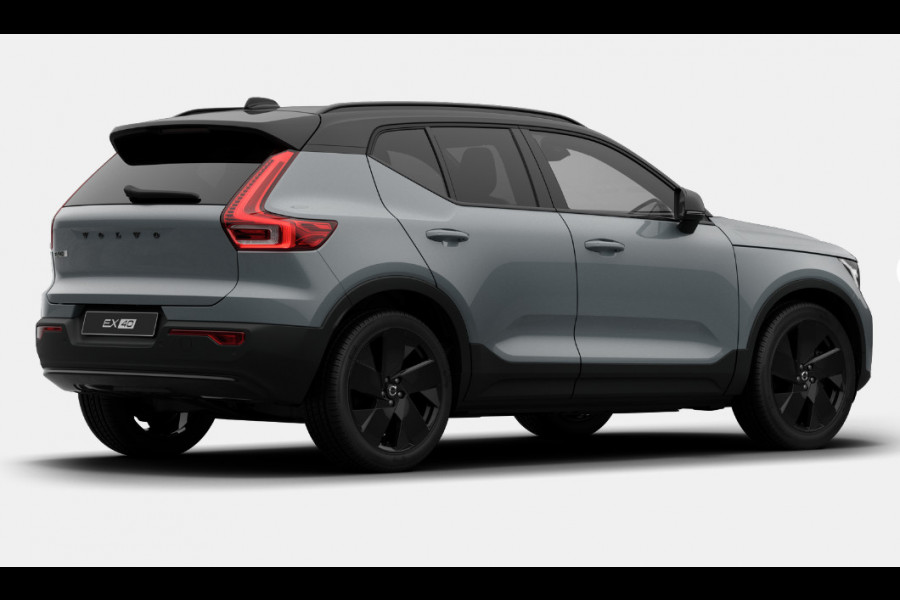 Volvo EX40 Single Motor Extended Range Plus Black Ed. 82 kWh Harman Kardon audio/ Adaptive cruise control/ Pilot assist/ Google Services/ Elektrisch verstelbare stoelen met geheugen/ Stuurverwarming/ Stoelverwarming voor en achter/ 20" Lichtmetalen velgen