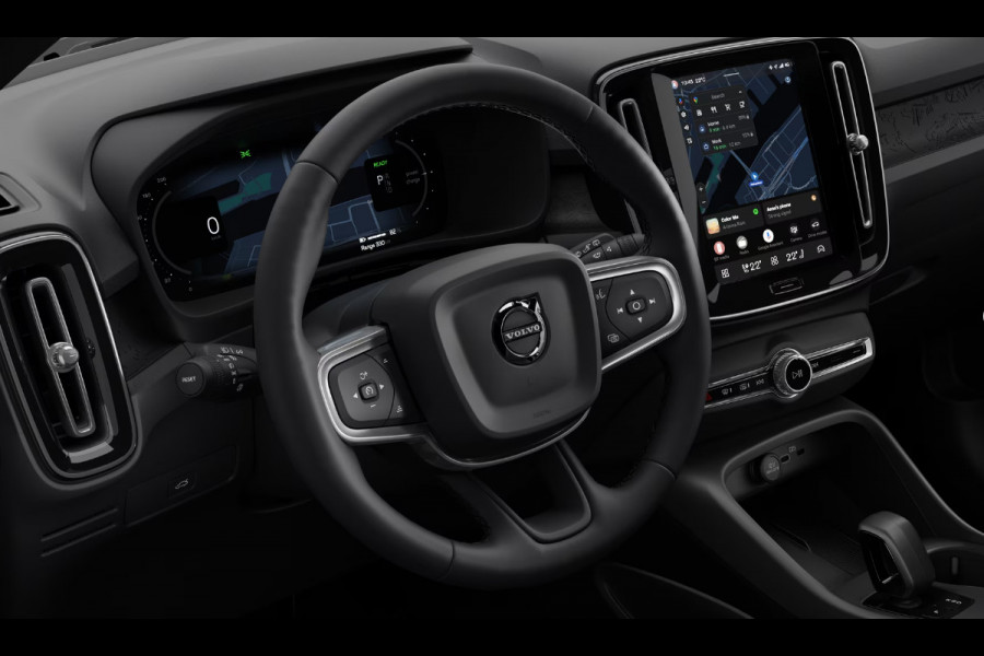 Volvo EX40 Single Motor Extended Range Plus Black Ed. 82 kWh Harman Kardon audio/ Adaptive cruise control/ Pilot assist/ Google Services/ Elektrisch verstelbare stoelen met geheugen/ Stuurverwarming/ Stoelverwarming voor en achter/ 20" Lichtmetalen velgen