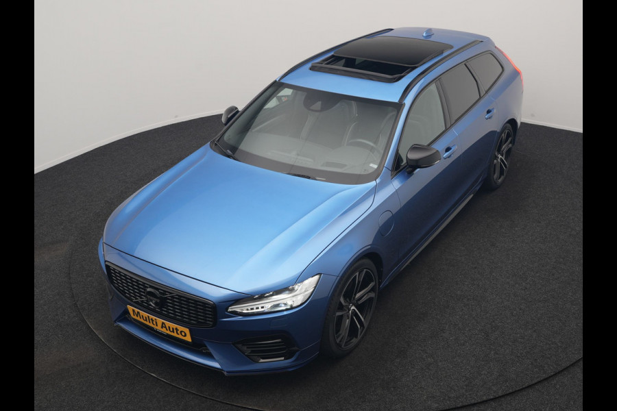 Volvo V90 T8 AWD Twin Engine R-Design Polestar Engineerd PHEV 407pk Dealer O.H. | Trekhaak Af Fabriek | Four C Luchtvering | Panodak | Head Up | Adaptive Cruise | Bowers & Wilkins | 360 Camera | Alcantara Sportstoelen Memory & Verwarmd | Stuur Verwarmd | Apple Carplay |  20"L.M | Plug In Hybrid |