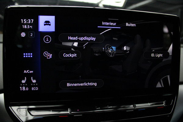 Volkswagen ID.4 Pro Navi HUD ACC Camera Warmtep. Carplay PDC Stuurverwarm. LM velgen Climate (3 zone) Interieur voorverwarming & koeling