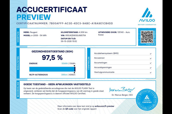 Peugeot e-2008 EV Allure 54 kWh | SOH 97,5% | 11 KW Lader | Apple Carplay | Parkeersensoren