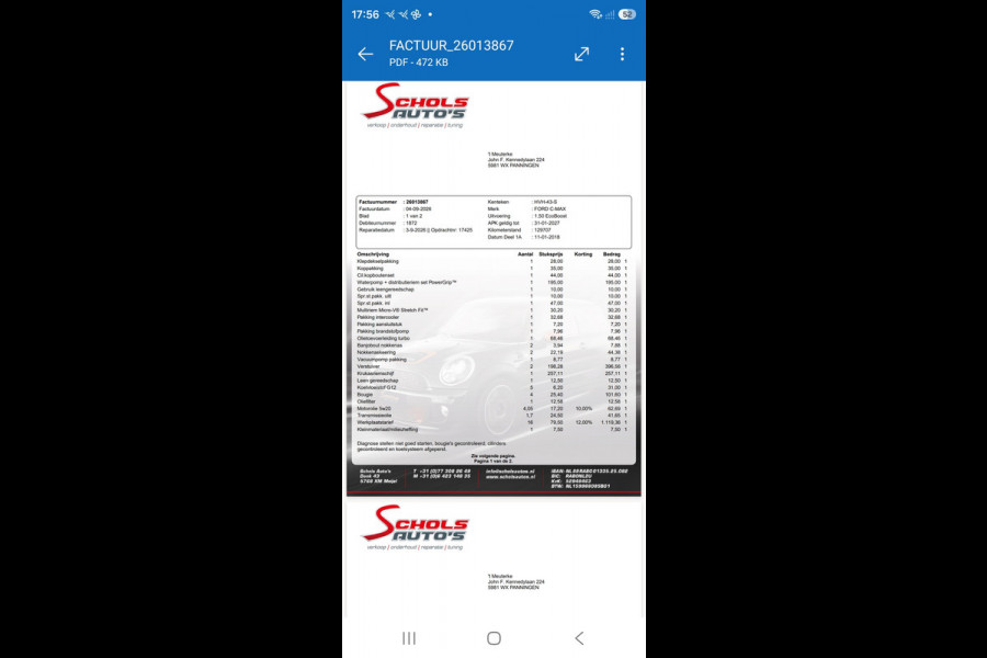 Ford C-MAX 1.5 Titanium / NWE DISTR.RIEM + OH.BEURT !! / 150 PK / AFN.TREKHAAK / SENSOREN V+A / CARPLAY / INCL. GARANTIE !