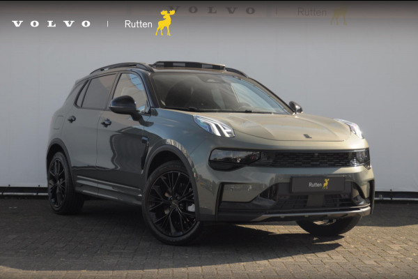 Lynk & Co 01 276PK Automaat More / Adaptive cruise control / Leren bekleding / Elektrisch verstelbare stoelen / Schuif- kanteldak / Stoel- en stuurverwarming / Parkeersensoren V+A / 360 Graden Camera / Elektrische achterklep / 20" lichtmetalen velgen