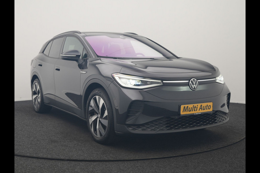 Volkswagen ID.4 Tech 77 kWh 204pk Dealer O.H. | Panodak | Adaptive Cruise | Head Up | 360 Camera | Warmtepomp | IQ Light | Alcantara Sportstoelen Memory & Massage | Stoelen & Stuur Verwarmd | Sfeerverlichting | Keyless | BLIS | 20"L.M |