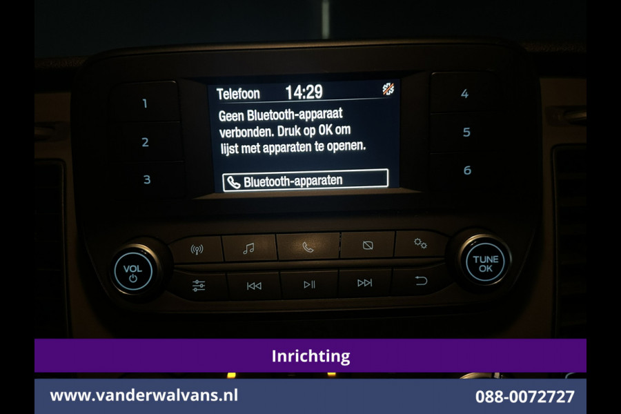Ford Transit Custom 2.0 TDCI L1H1 Inrichting Euro6 Airco | Camera | LED | Cruisecontrol | Verwarmde voorruit Parkeersensoren, Bijrijdersbank