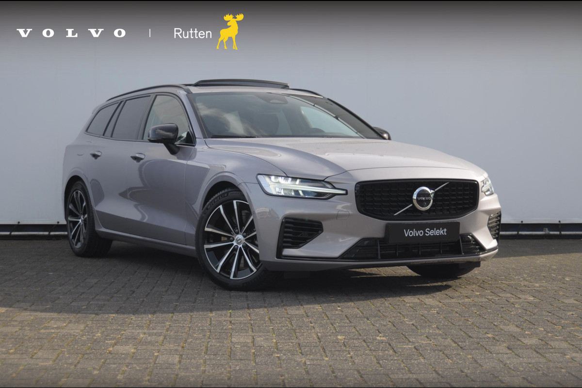 Volvo V60 T8 455PK Automaat Plug-in hybrid AWD Plus Dark Trekhaak / Head up display / / Trekhaak / Panoramadak / Keyless entry / Elektrische achterklep / Stoel - en stuurwielverwarming / BLIS / Adaptieve cruise control / Parkeersensoren met camera