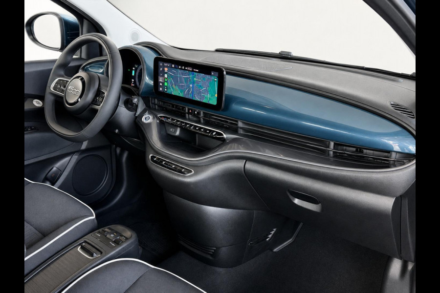 Fiat 500E 42 kWh DEMO ! Navigatie by Apple Carplay Android Auto camera Parkeersensoren rondom Dodehoekdetectie Cruise Control Stoelverwarming Keyless Entry Climate Control