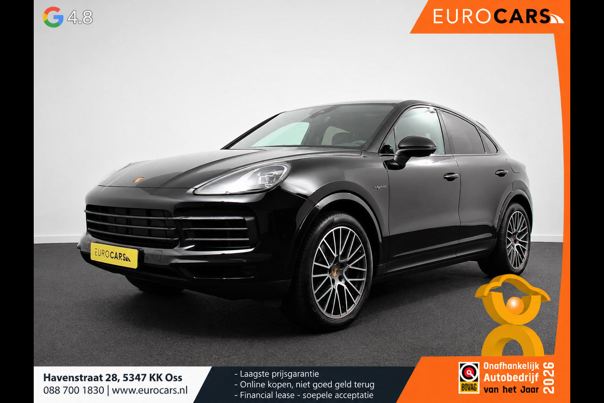 Porsche Cayenne Coupé 3.0 E-Hybrid 462pk Platinum Edition DEMO! Luchtvering Leder Panoramadak Camera Navigatie Elektrisch bedienbare achterklep Apple Carplay/ Android Auto Sfeerverlichting Cruise control