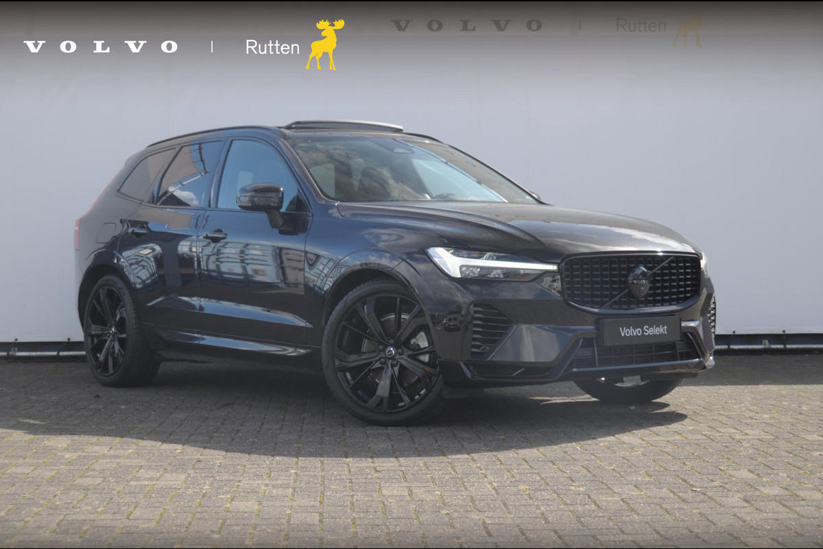 Volvo XC60 T6 350pk Automaat Plug-in AWD Ultra Black Edition Luchtvering/ Bowers & Wilkins/ Leder dashboard/ Adaptive cruise control/ Google infotainment/ 360Camera/ Keyless entry/