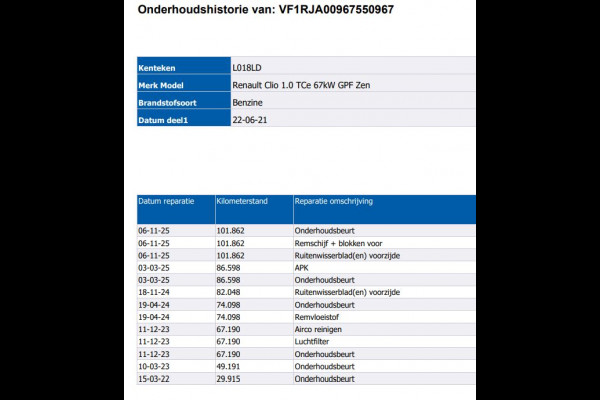 Renault Clio 1.0 TCe Zen 92PK 6versn./ Airco / Navigatie / Airco / 5Drs / Radio-multimedia / NL auto / Apk 03-2027