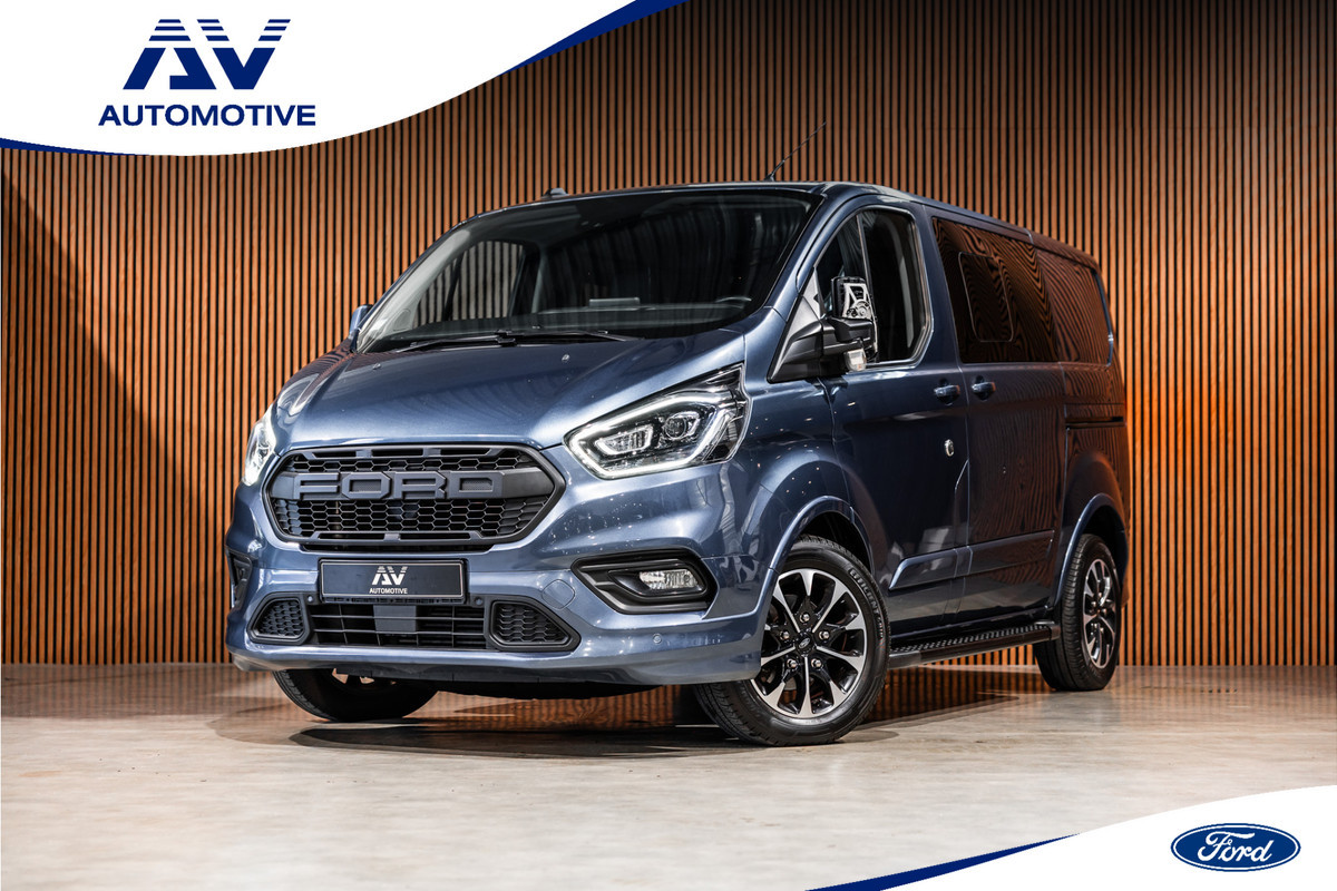 Ford Transit Custom 2.0 TDCI 185 PK Sport | Dubbel Cabine | Marge | BPM & BTW Vrij | ACC | Bi-Xenon | Camera | Navigatie | CarPlay | DAB | Trekhaak | Cruise control | Nieuwe APK | 5-Zitter